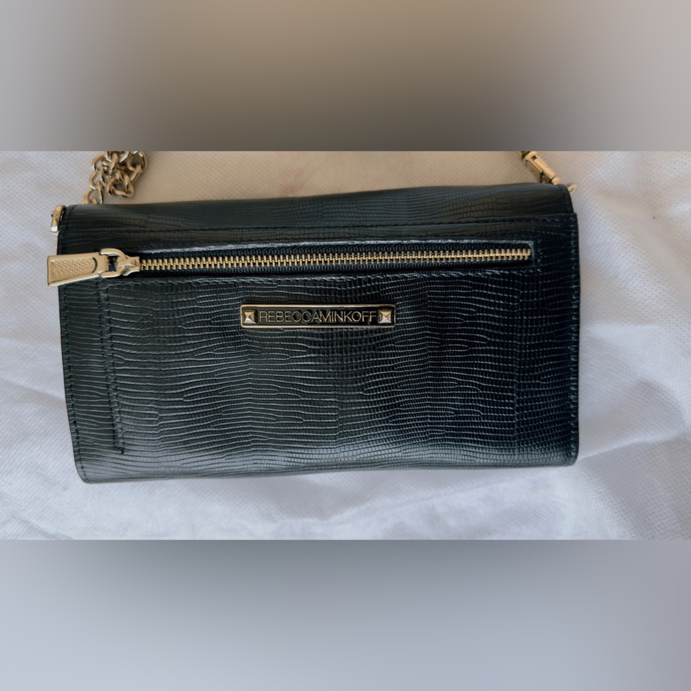 EUC Rebecca Minkoff Black Leather Wallet on Chain - Picture 3 of 8